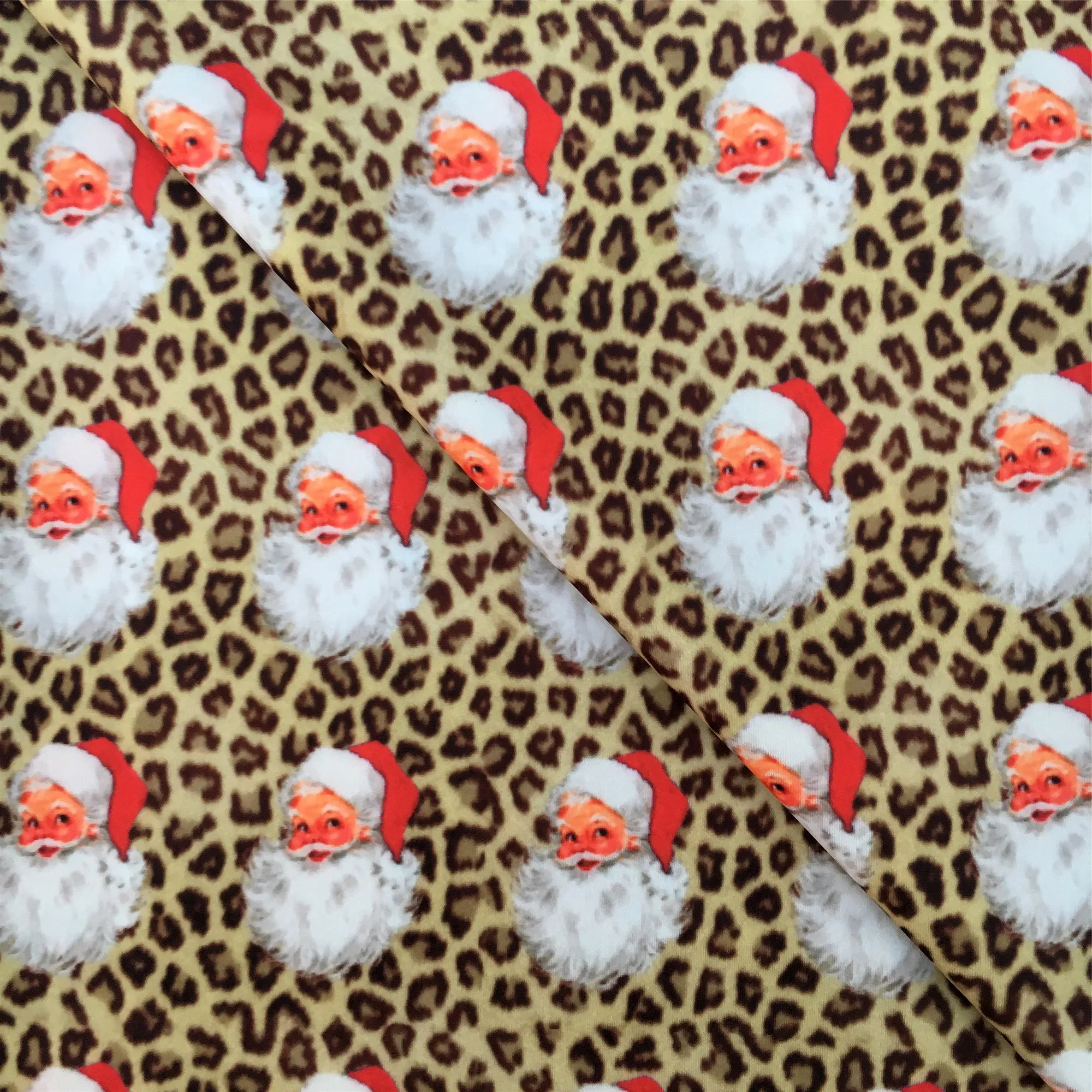 leopard cheetah christmas day printed fabric