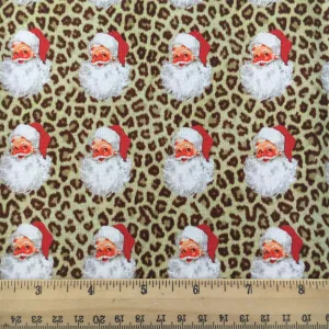 leopard cheetah christmas day printed fabric