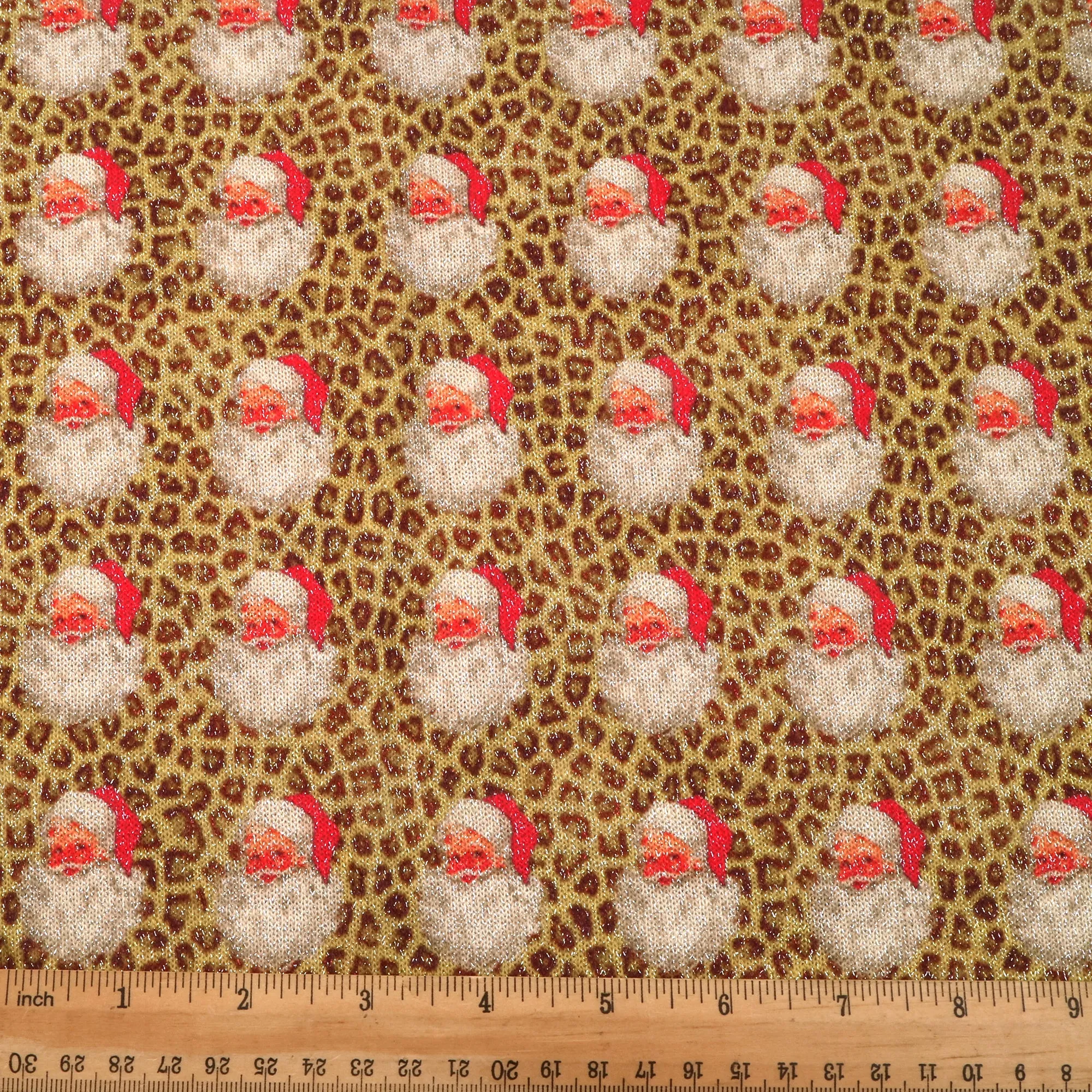 leopard cheetah christmas day printed fabric