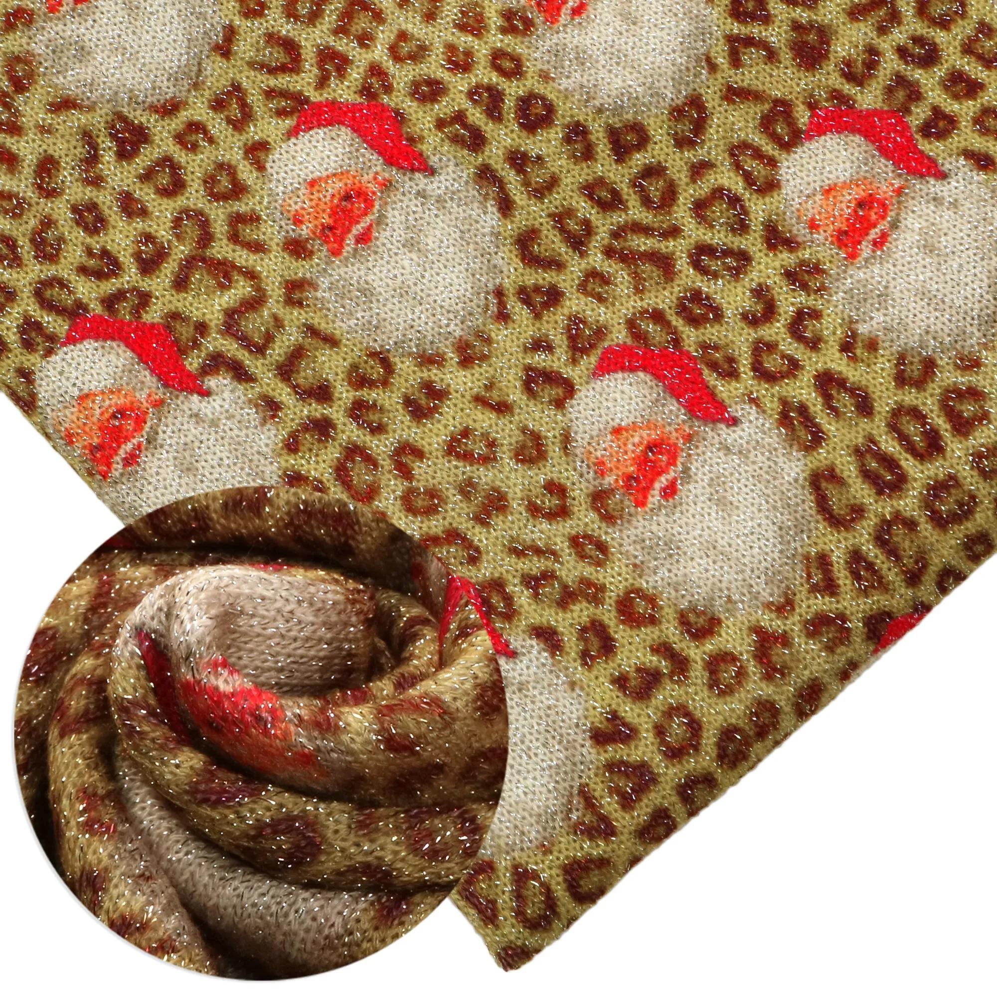 leopard cheetah christmas day printed fabric