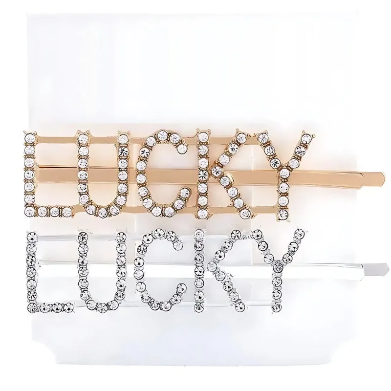 Letter Rhinestone Hair Clip Headwear For Women