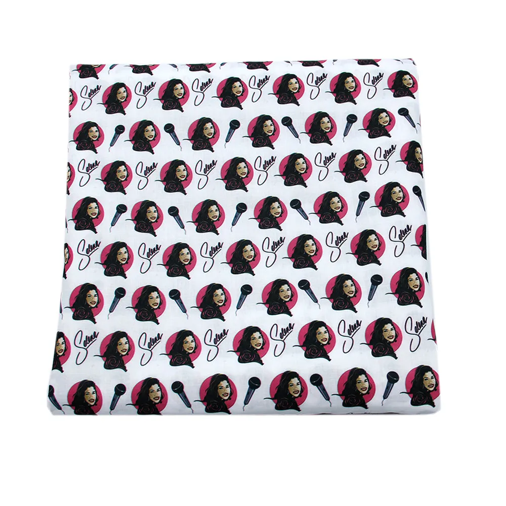 letters alphabet flower floral printed fabric