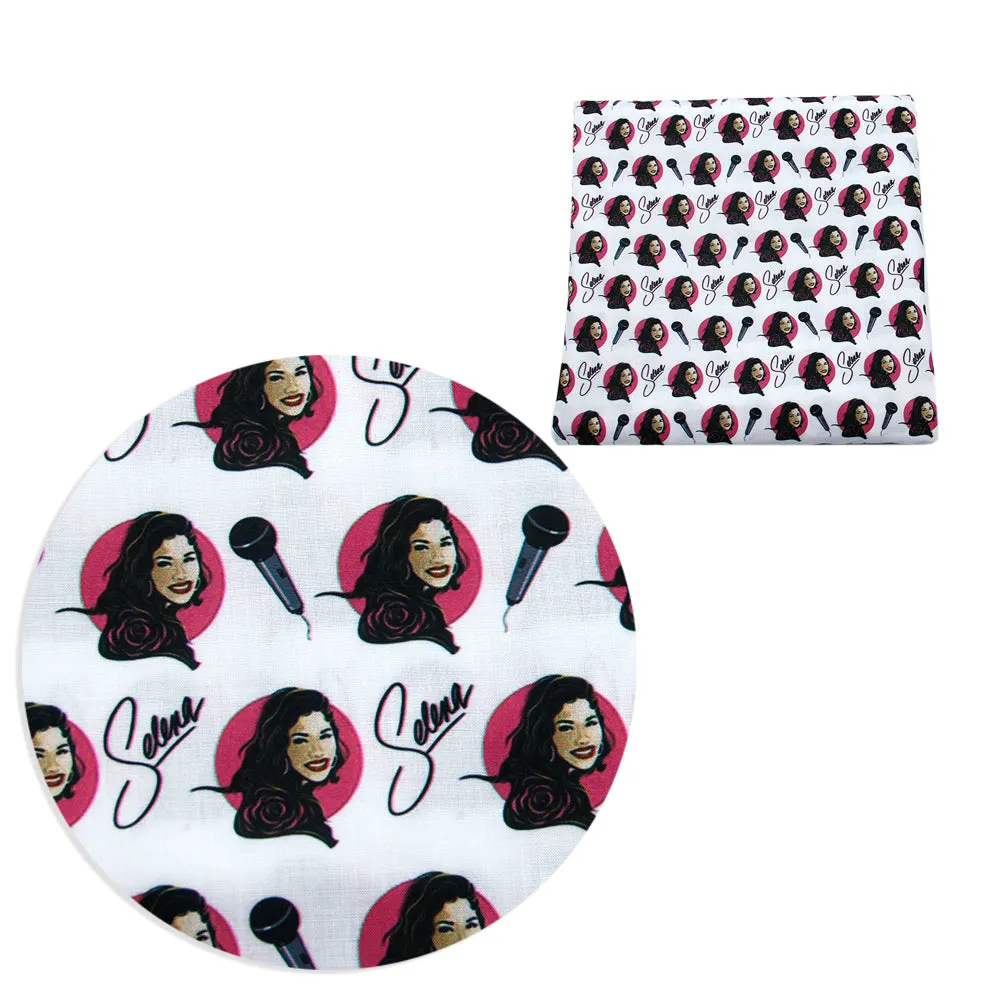 letters alphabet flower floral printed fabric