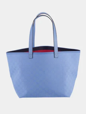 Light Blue Medium GG Canvas Tote Bag