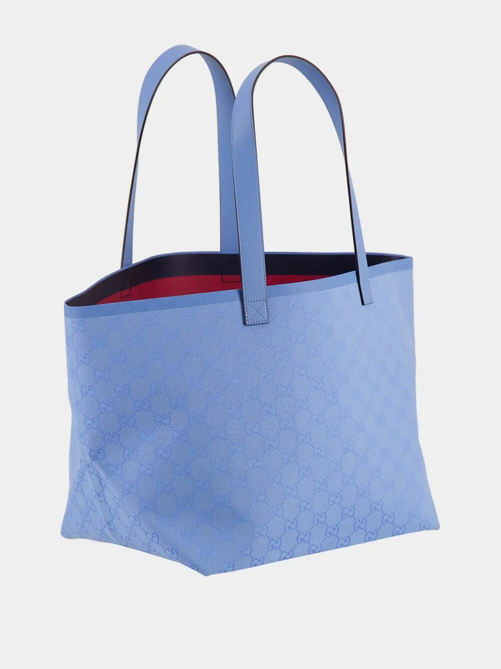 Light Blue Medium GG Canvas Tote Bag