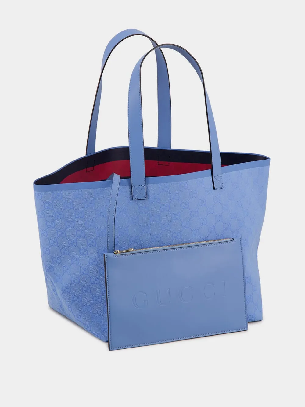 Light Blue Medium GG Canvas Tote Bag