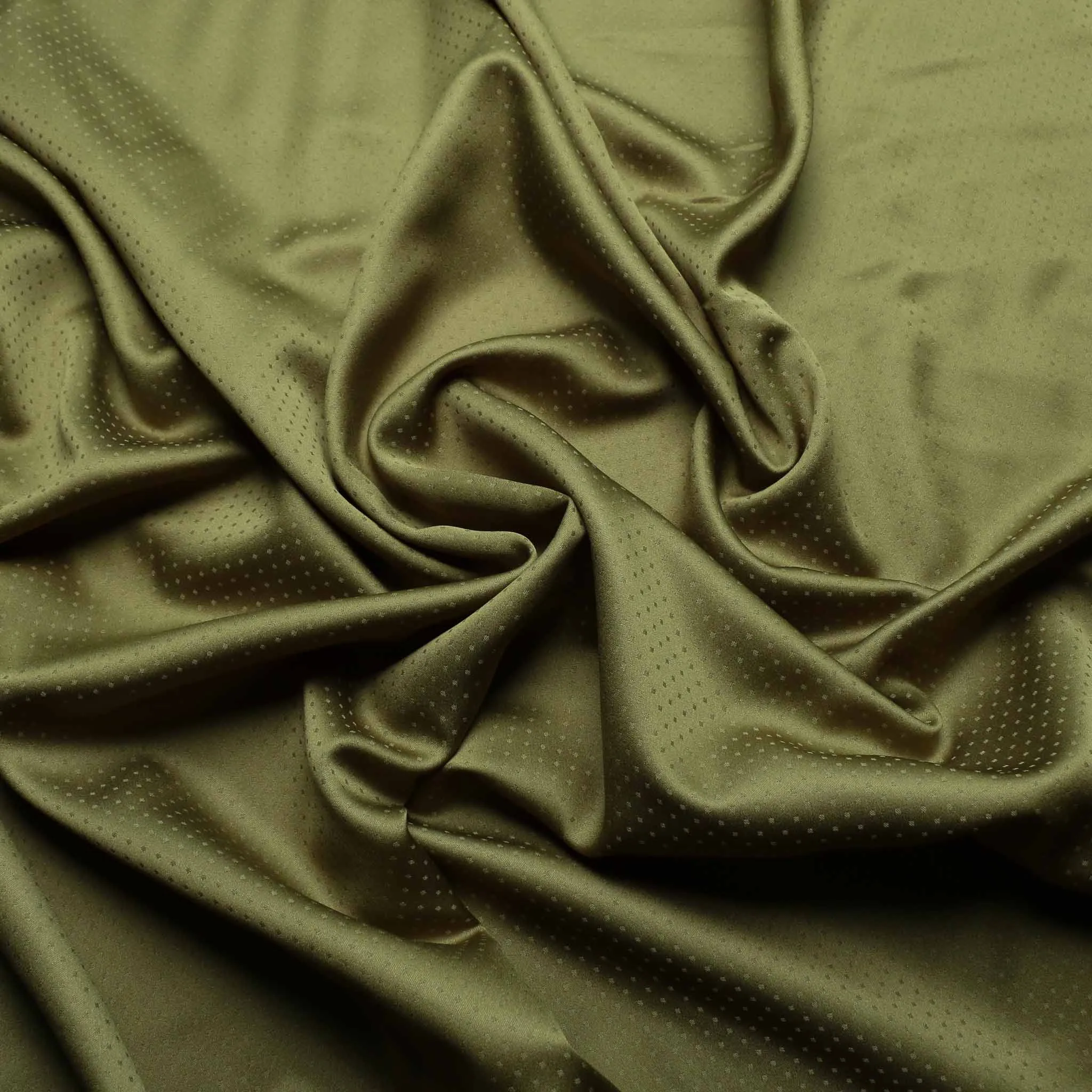 Lining Fabric - Khaki green jacquard dot