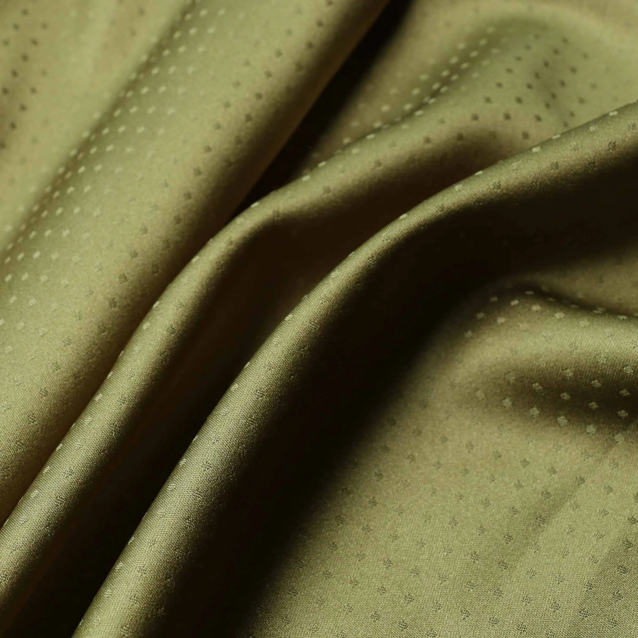 Lining Fabric - Khaki green jacquard dot