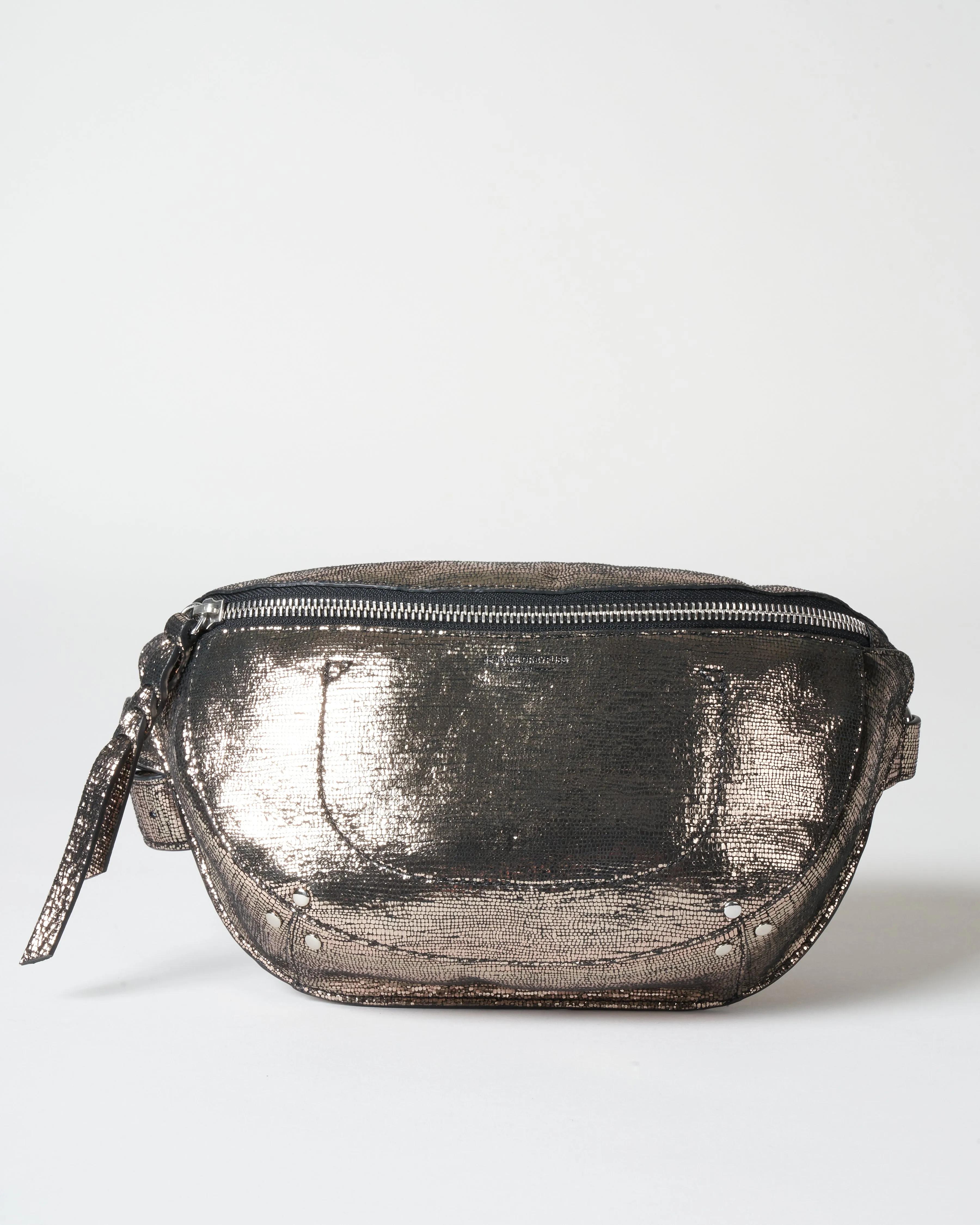 lino banane belt bag - lamé champagne