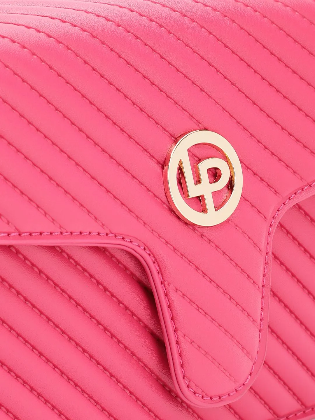 Lino Perros Women Striped Structured Sling Bag with Quilted Detail