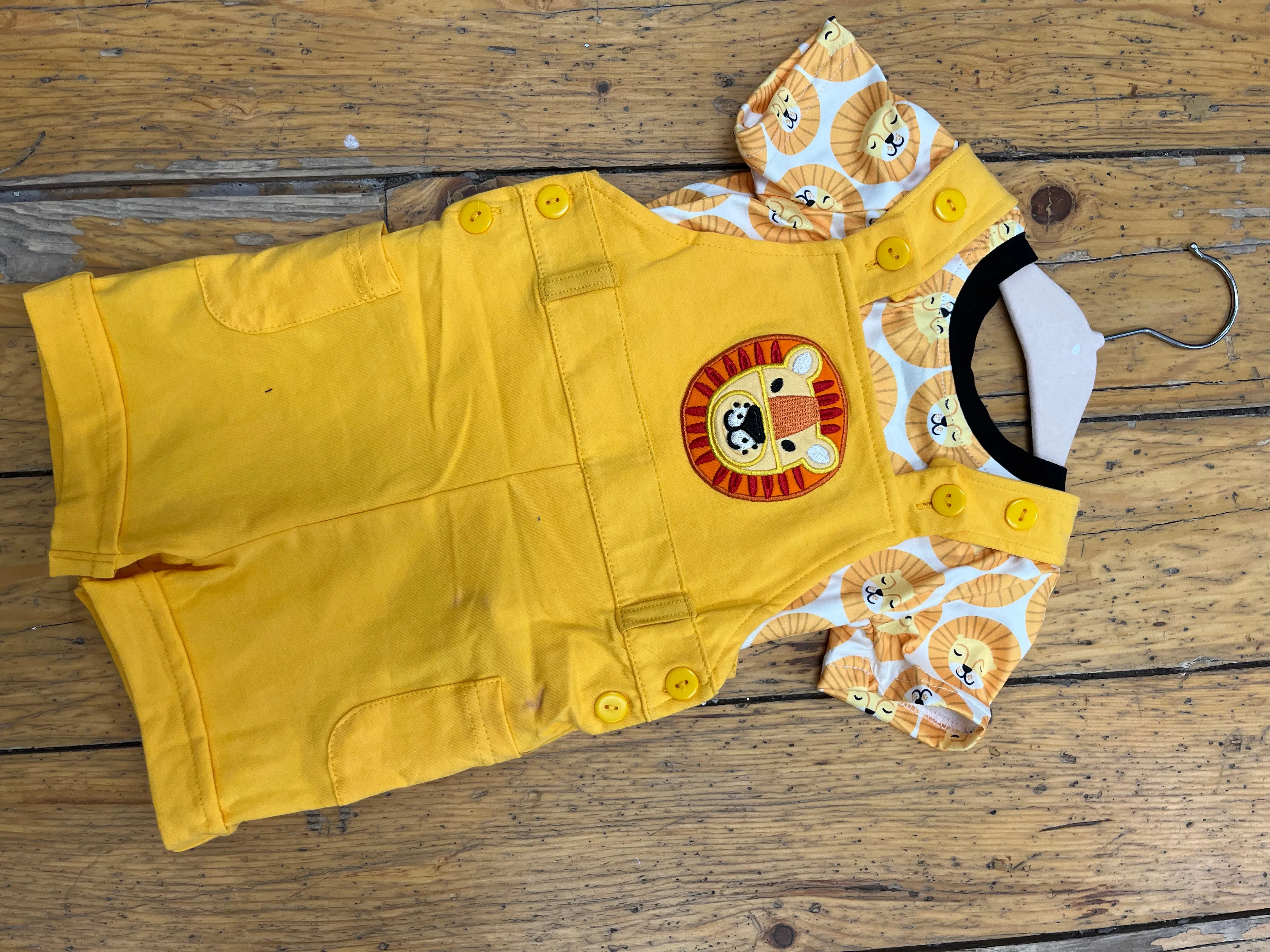 Lion applique Romper & Tee
