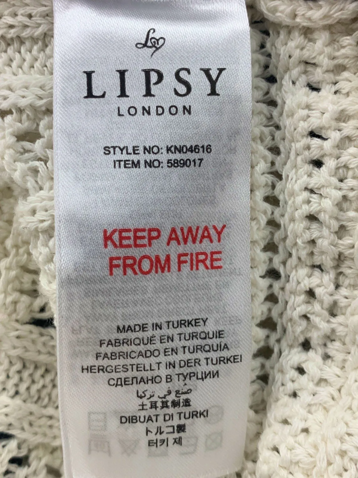 Lipsy White Knitted Midi Skirt UK 8