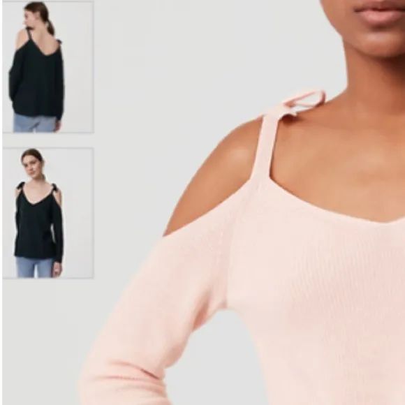LOFT - Ribbed Cold Shoulder Sweater in Hunter Green