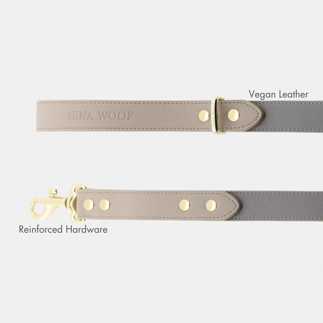 London Vegan Leather 4ft Leash | Grey