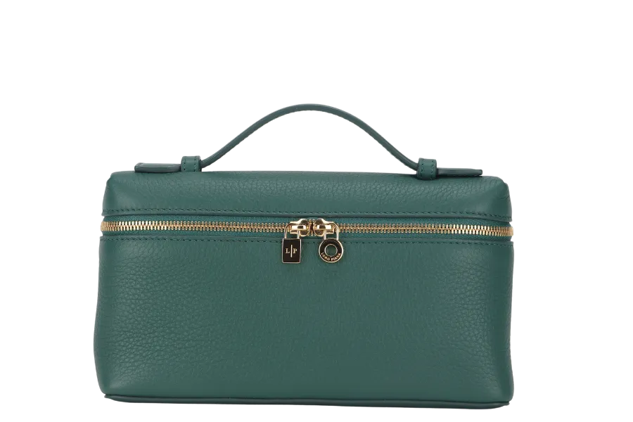 LORO PIANA L19 EXTRA POCKET GREEN GOLD HARDWARE WITH STRAP, DUST COVER & BOX