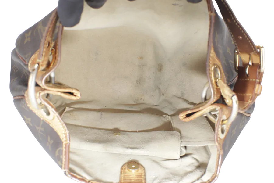 LOUIS VUITTON GALLIERA SHOULDER BAG PM MONOGRAM COATED CANVAS GOLD HARDWARE NO DUST COVER