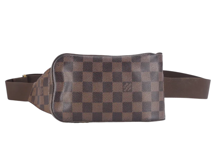 LOUIS VUITTON GERONIMOS BELT BAG DAMIER EBENE CANVAS GOLD HARDWARE NO DUST COVER