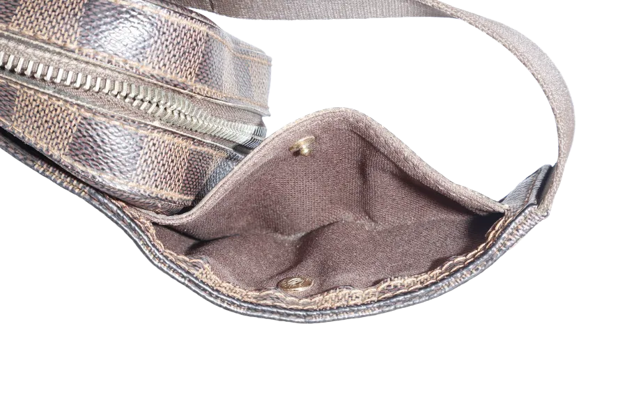LOUIS VUITTON GERONIMOS BELT BAG DAMIER EBENE CANVAS GOLD HARDWARE NO DUST COVER