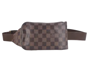 LOUIS VUITTON GERONIMOS BELT BAG DAMIER EBENE CANVAS GOLD HARDWARE NO DUST COVER