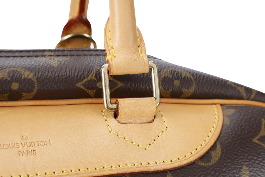 LOUIS VUITTON M47270 DEAUVILLE HAND BAG BROWN MONOGRAM CANVAS GOLD HARDWARE WITH DUST COVER