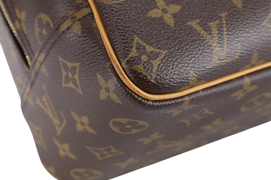 LOUIS VUITTON M47270 DEAUVILLE HAND BAG BROWN MONOGRAM CANVAS GOLD HARDWARE WITH DUST COVER