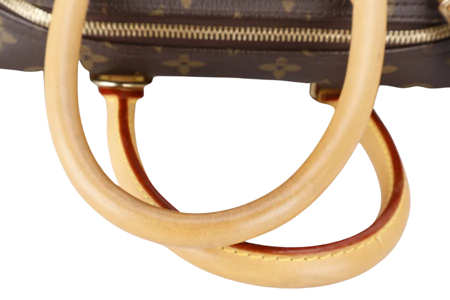 LOUIS VUITTON M47270 DEAUVILLE HAND BAG BROWN MONOGRAM CANVAS GOLD HARDWARE WITH DUST COVER
