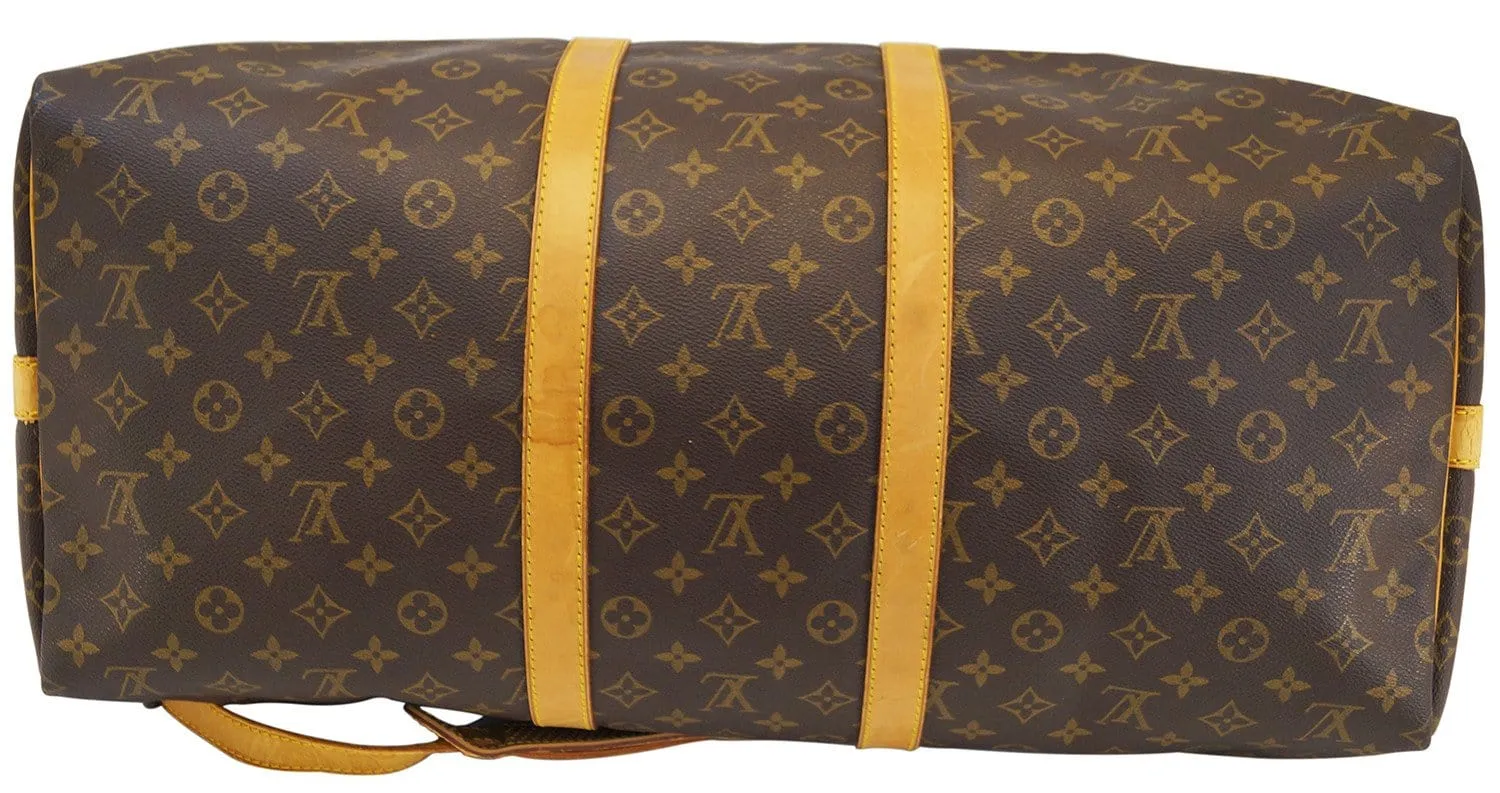 LOUIS VUITTON Monogram Keepall Bandouliere 55 Boston Bag