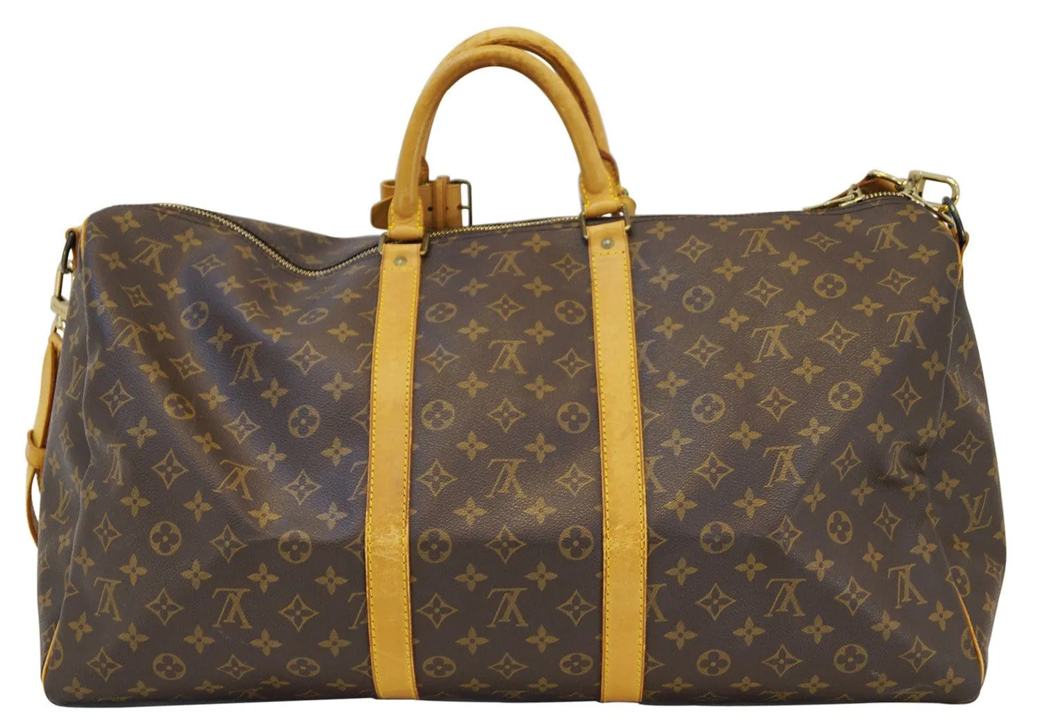LOUIS VUITTON Monogram Keepall Bandouliere 55 Boston Bag