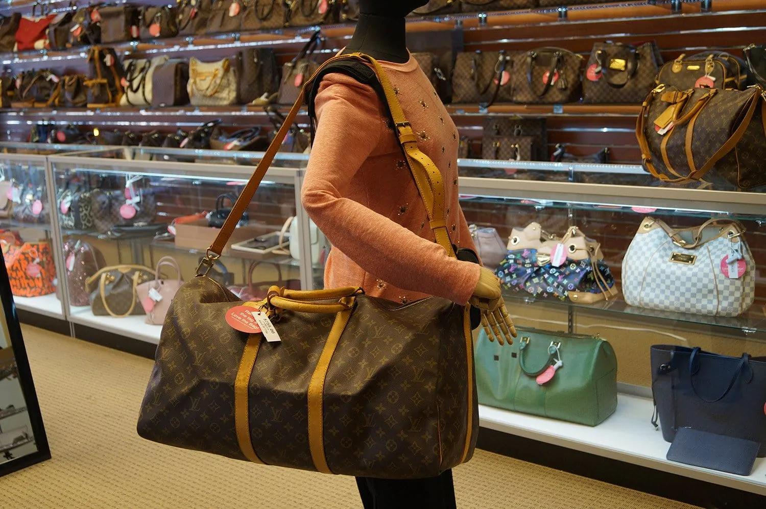 LOUIS VUITTON Monogram Keepall Bandouliere 55 Boston Bag