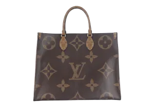 LOUIS VUITTON ONTHEGO GM (M44576) MONOGRAM GIANT CANVAS GOLD HARDWARE WITH DUST COVER AND BOX