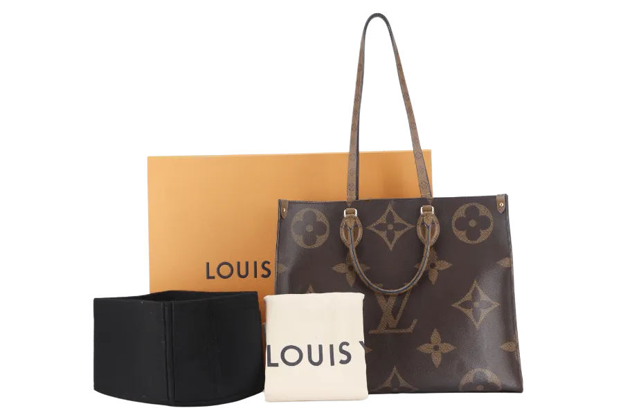 LOUIS VUITTON ONTHEGO GM (M44576) MONOGRAM GIANT CANVAS GOLD HARDWARE WITH DUST COVER AND BOX