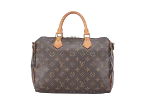 LOUIS VUITTON SPEEDY BANDOULIERE 30 (M41112) BROWN MONOGRAM CANVAS WITH STRAP, LOCK&KEYS AND DUST COVER