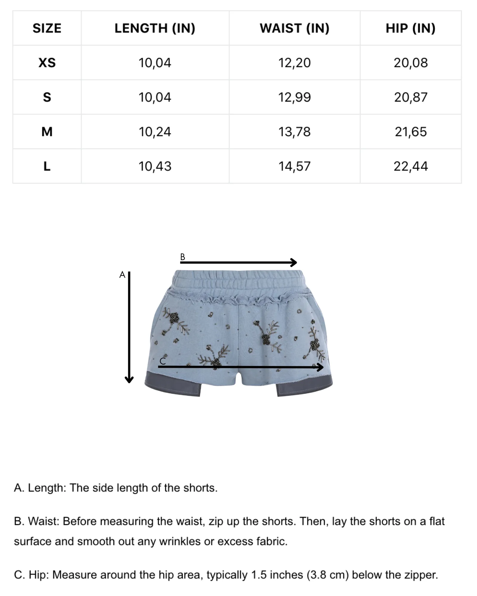 Lovestruck Embellished Shorts in Indigo