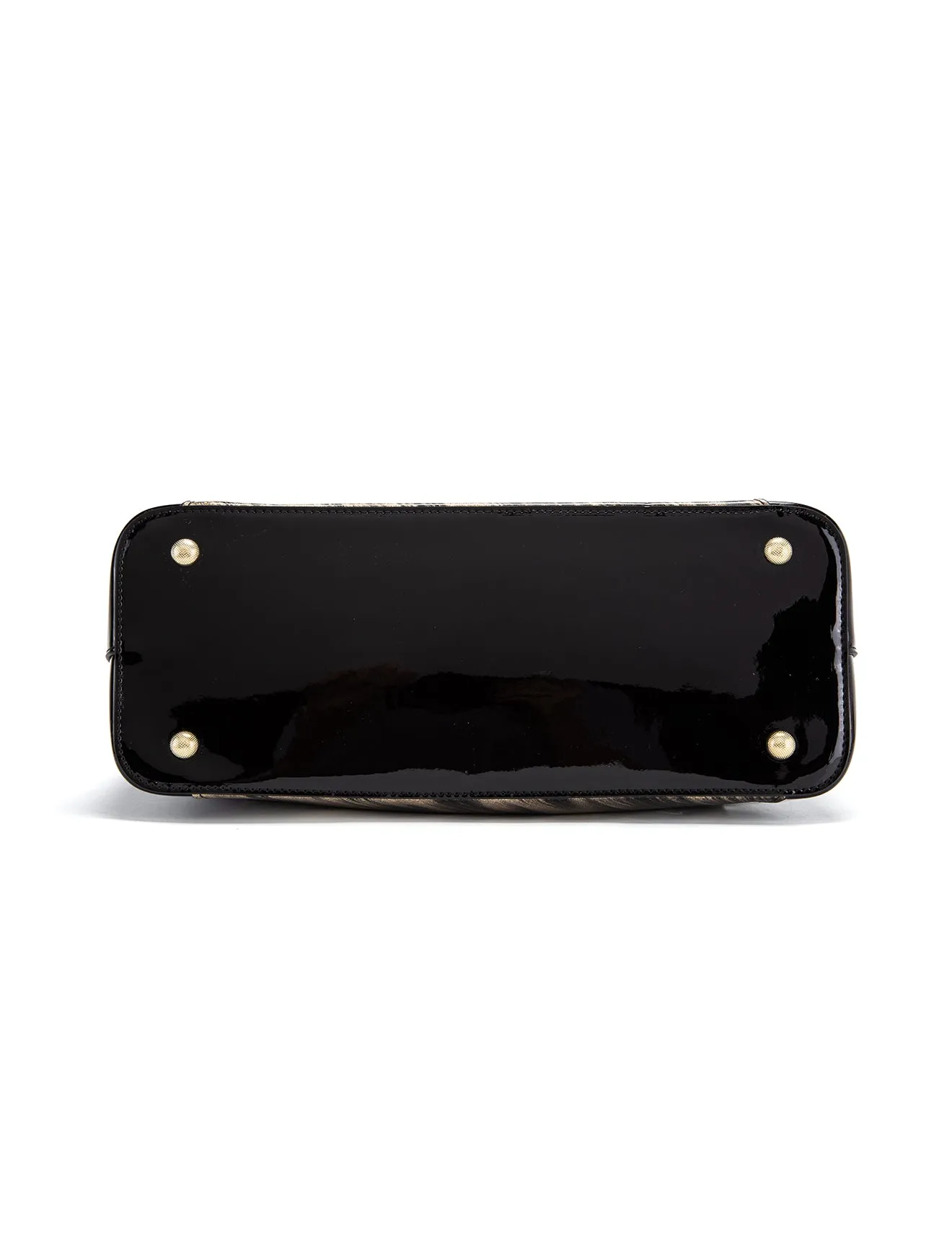 LYRA VEGAN PATENT BAG- XB-2413-GLD/BLK