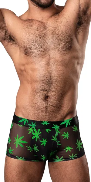 Male Power 145-294 Hazy Dayz Pouch Short Pot Leaf