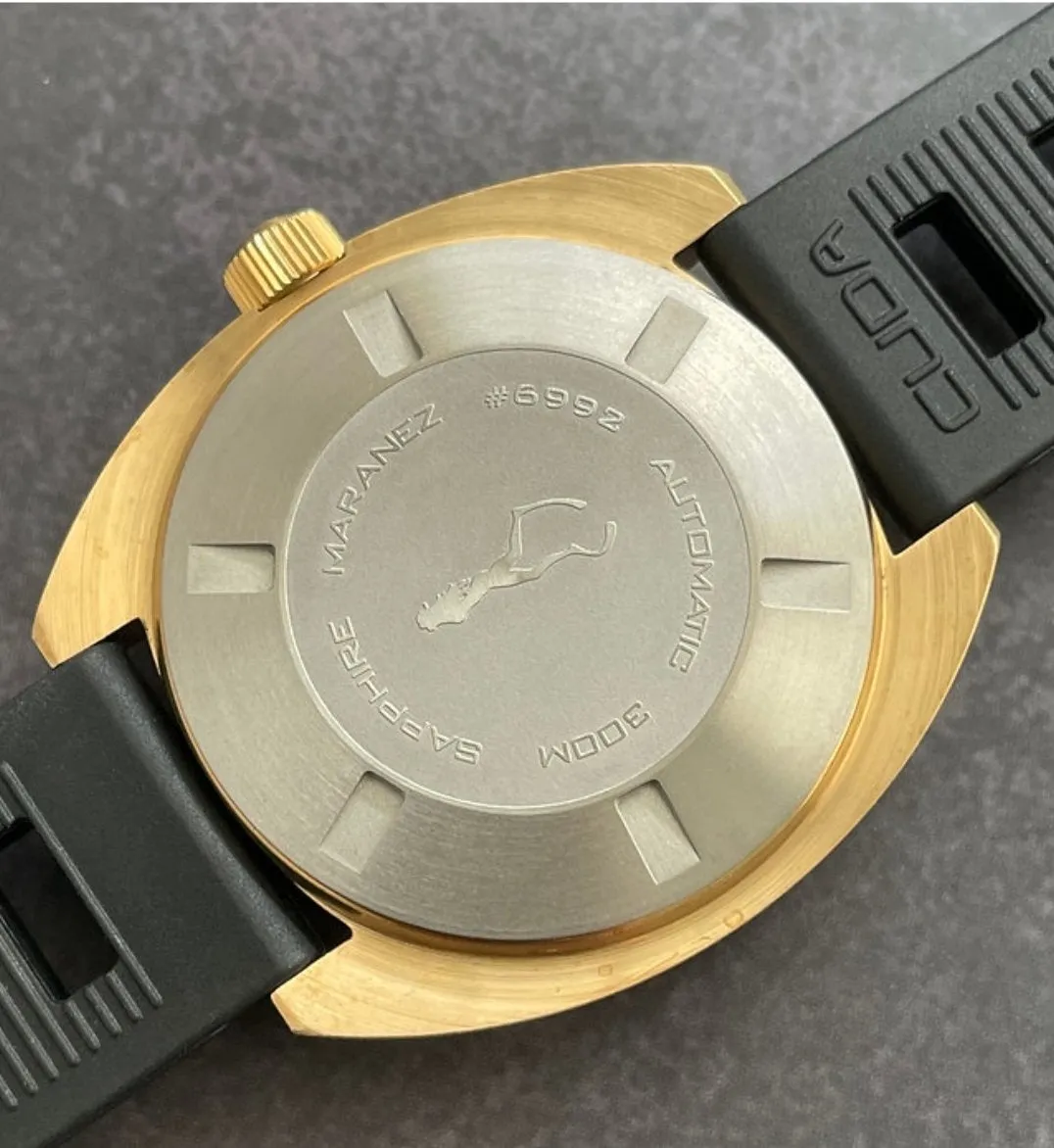 Maranez Samui Brass Watch Black Orange Hand