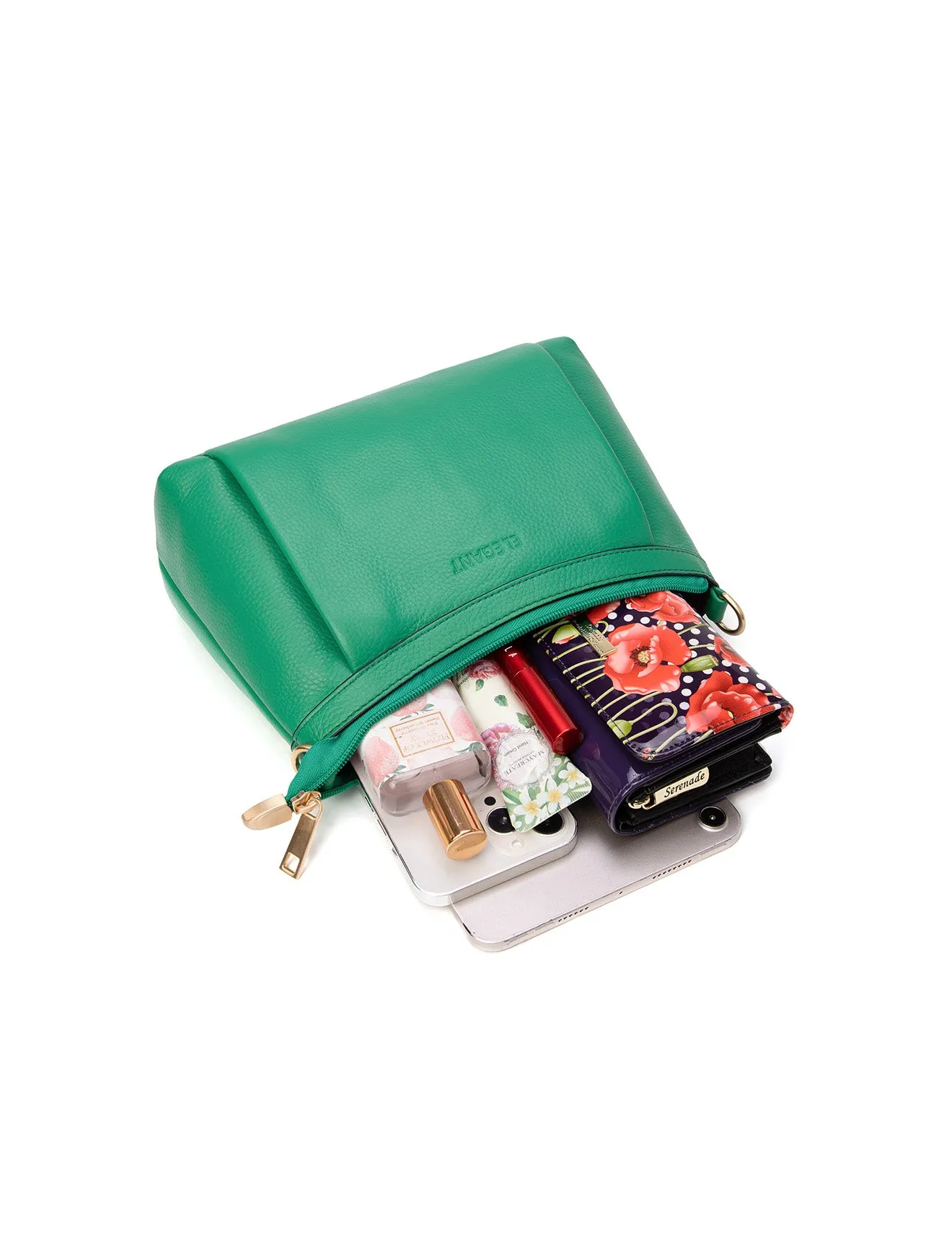 MARCIA LEATHER XBODY BAG- E1-0830-GRN