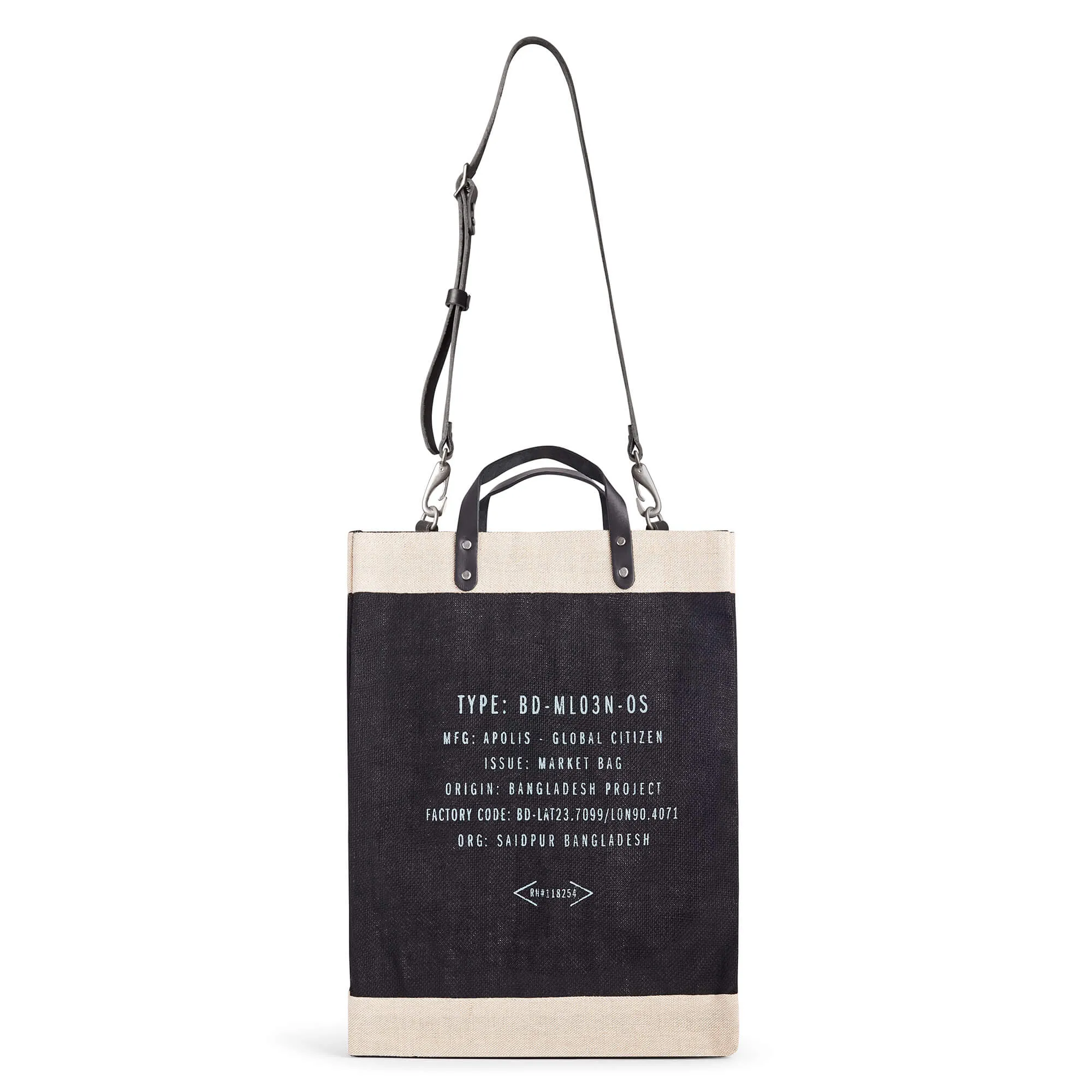 Market Bag in Black with Black Strap (003BKSTRAP) | Estimated Delivery December 2024