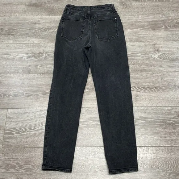 Mavi Star High Waist Mom Jean Black Wash Denim Style 101077-33944 Size 25x29