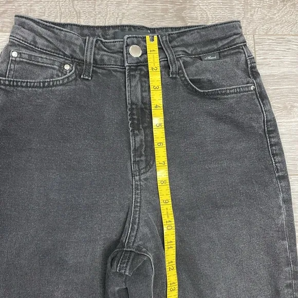 Mavi Star High Waist Mom Jean Black Wash Denim Style 101077-33944 Size 25x29