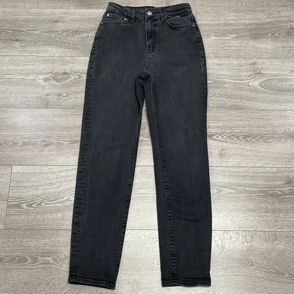 Mavi Star High Waist Mom Jean Black Wash Denim Style 101077-33944 Size 25x29