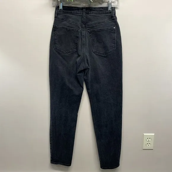 Mavi Star High Waist Mom Jean Black Wash Denim Style 101077-33944 Size 25x29