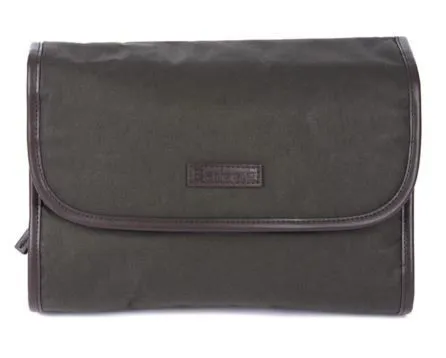 MENS BARBOUR HANGING WASHBAG - OLIVE
