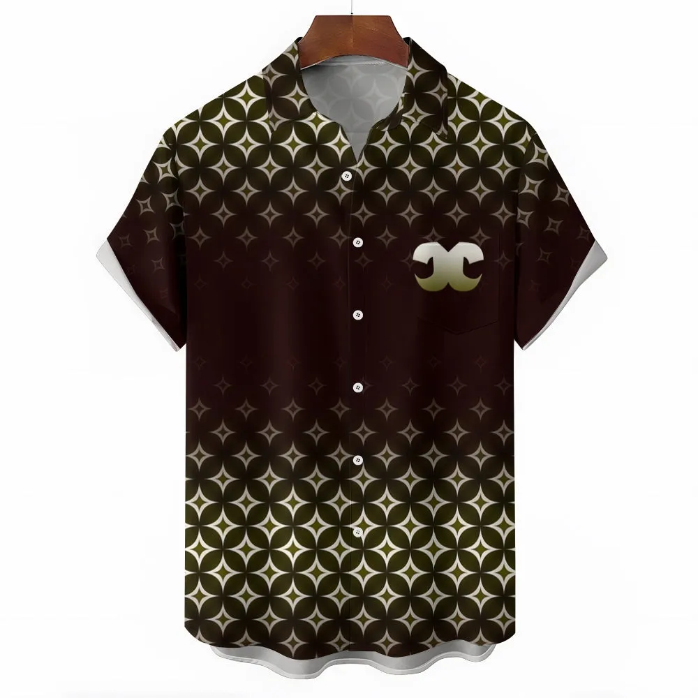 Men's Classic Patterned Casual Short Sleeve Shirt 2404001440