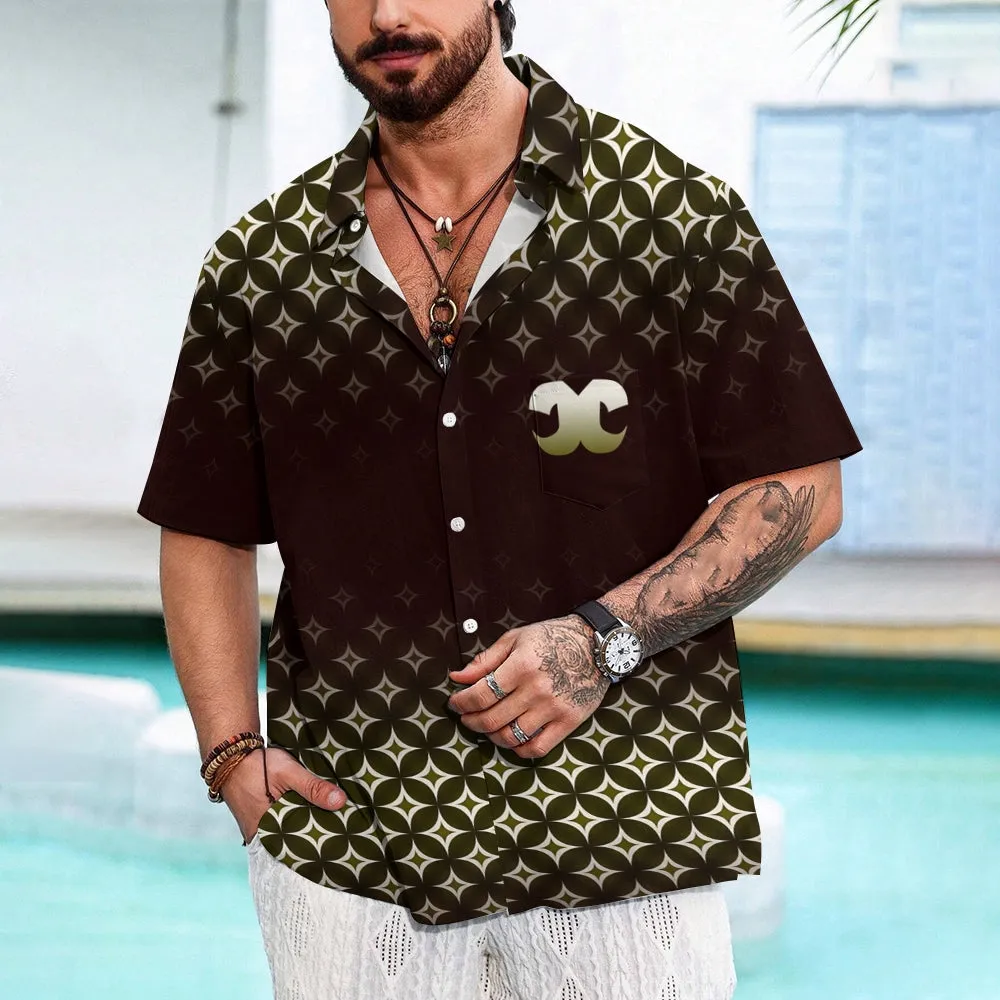 Men's Classic Patterned Casual Short Sleeve Shirt 2404001440