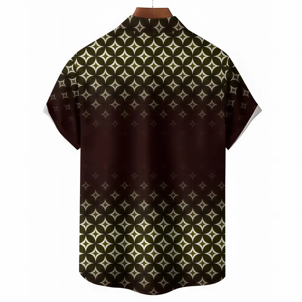 Men's Classic Patterned Casual Short Sleeve Shirt 2404001440