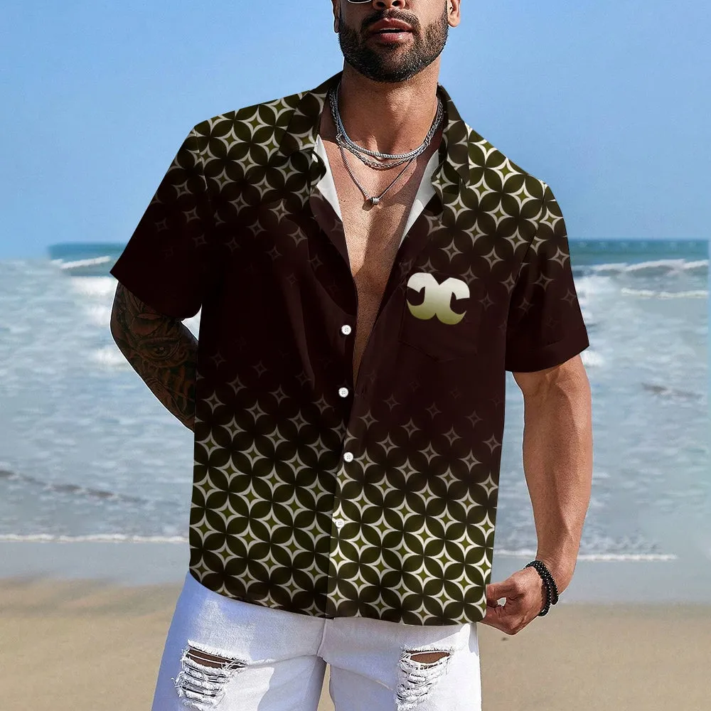 Men's Classic Patterned Casual Short Sleeve Shirt 2404001440