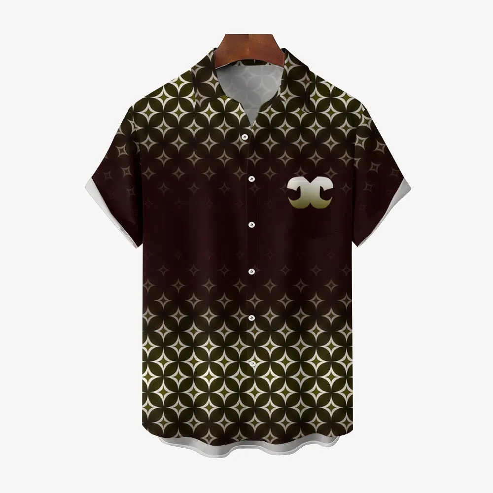 Men's Classic Patterned Casual Short Sleeve Shirt 2404001440