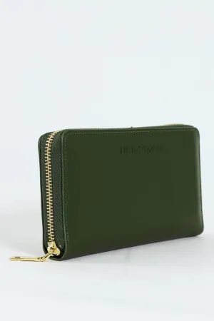 Meryl Smooth Zip Around Purse - Green