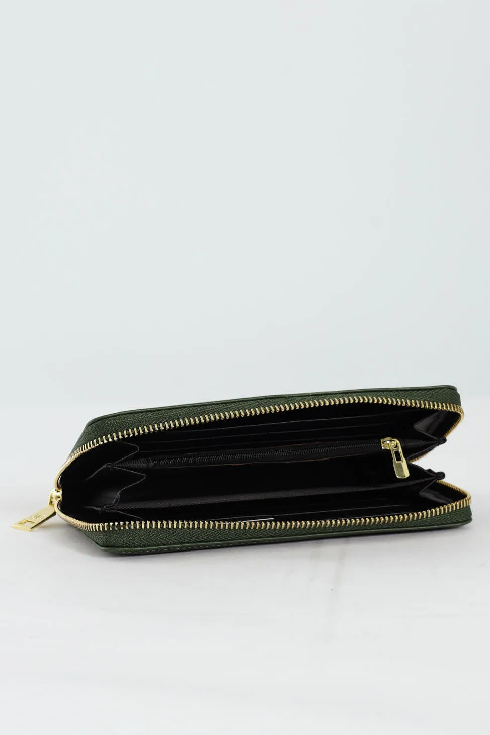 Meryl Smooth Zip Around Purse - Green